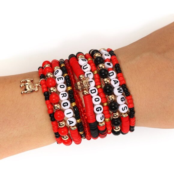 Game Day Stackable Bracelets College Football Team Spirit Beaded Jewelry - Picture 8 of 8